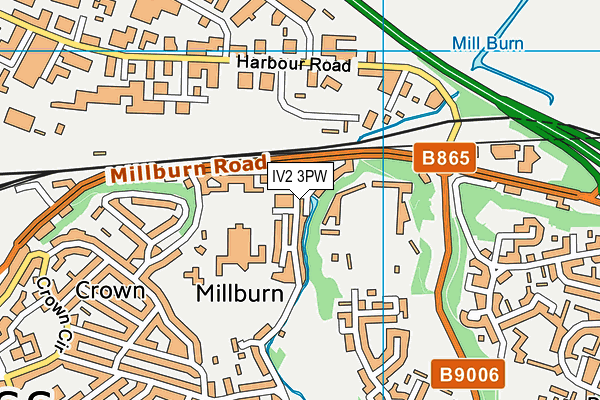 IV2 3PW map - OS VectorMap District (Ordnance Survey)