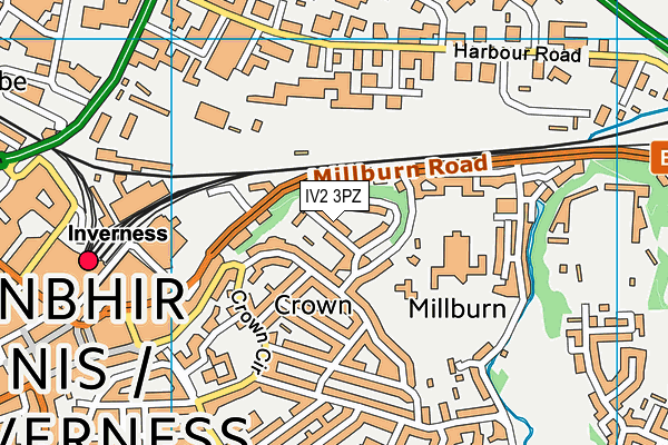 IV2 3PZ map - OS VectorMap District (Ordnance Survey)