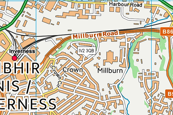 IV2 3QB map - OS VectorMap District (Ordnance Survey)