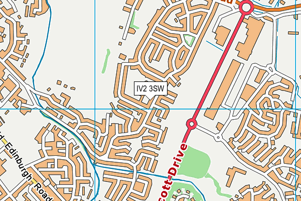 IV2 3SW map - OS VectorMap District (Ordnance Survey)