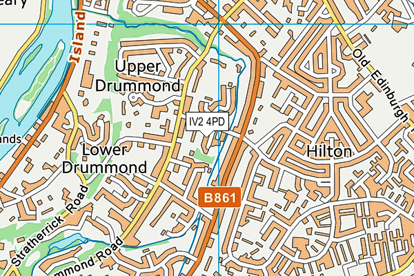 IV2 4PD map - OS VectorMap District (Ordnance Survey)