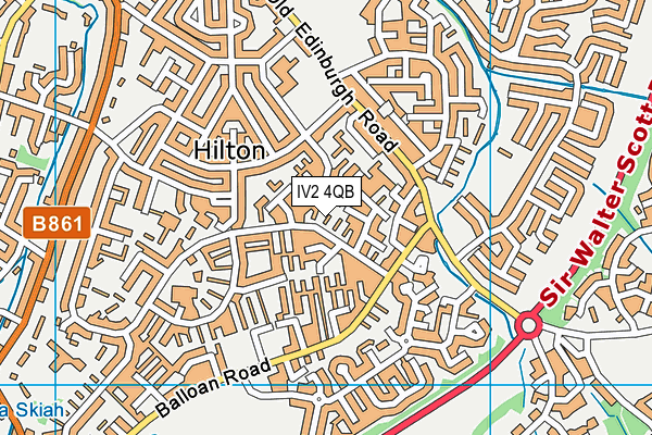 IV2 4QB map - OS VectorMap District (Ordnance Survey)