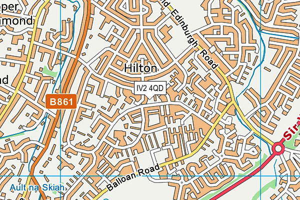 IV2 4QD map - OS VectorMap District (Ordnance Survey)