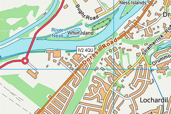 IV2 4QU map - OS VectorMap District (Ordnance Survey)