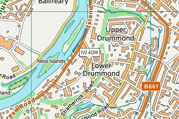 IV2 4QW map - OS VectorMap District (Ordnance Survey)