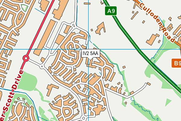 IV2 5AA map - OS VectorMap District (Ordnance Survey)