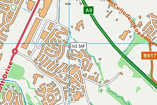 IV2 5AF map - OS VectorMap District (Ordnance Survey)