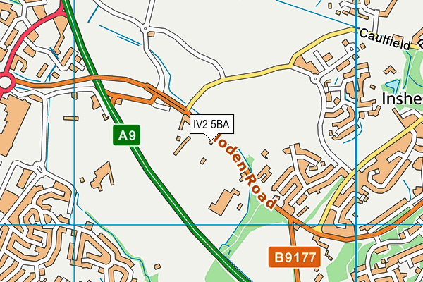 IV2 5BA map - OS VectorMap District (Ordnance Survey)