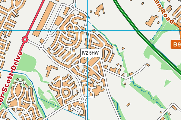 IV2 5HW map - OS VectorMap District (Ordnance Survey)