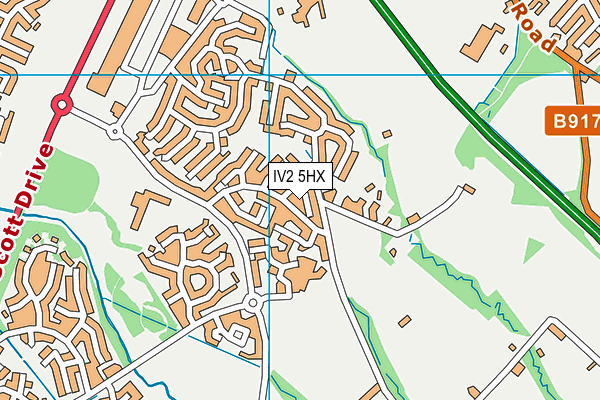 IV2 5HX map - OS VectorMap District (Ordnance Survey)