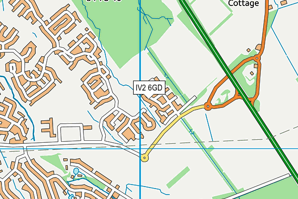 IV2 6GD map - OS VectorMap District (Ordnance Survey)