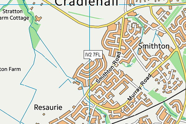 IV2 7FL map - OS VectorMap District (Ordnance Survey)