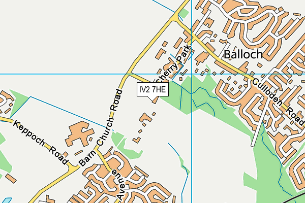 IV2 7HE map - OS VectorMap District (Ordnance Survey)