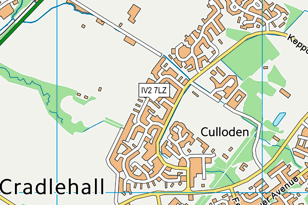 IV2 7LZ map - OS VectorMap District (Ordnance Survey)