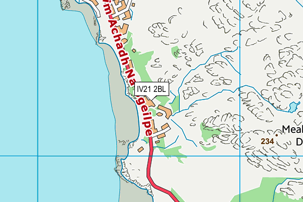 IV21 2BL map - OS VectorMap District (Ordnance Survey)