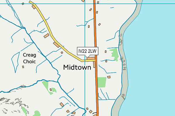 IV22 2LW map - OS VectorMap District (Ordnance Survey)