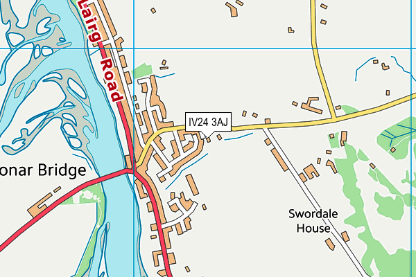 IV24 3AJ map - OS VectorMap District (Ordnance Survey)