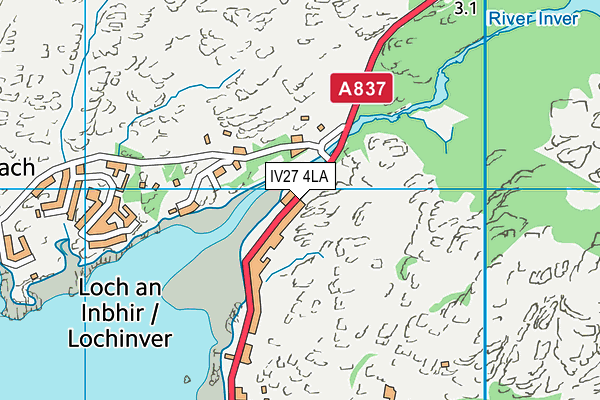 IV27 4LA map - OS VectorMap District (Ordnance Survey)