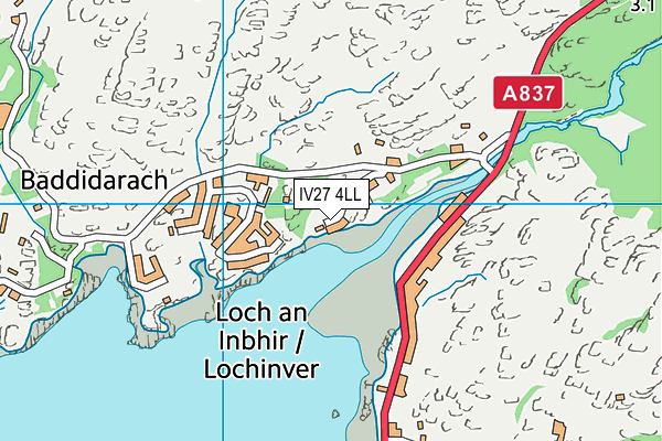 IV27 4LL map - OS VectorMap District (Ordnance Survey)