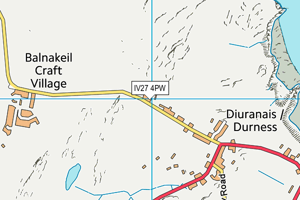 IV27 4PW map - OS VectorMap District (Ordnance Survey)