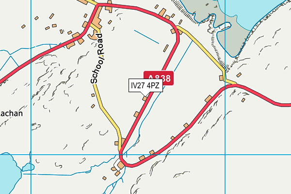 IV27 4PZ map - OS VectorMap District (Ordnance Survey)