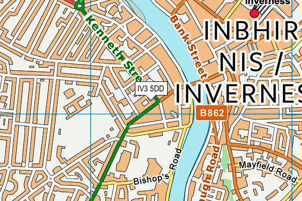 IV3 5DD map - OS VectorMap District (Ordnance Survey)