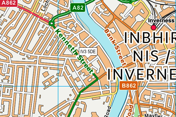 IV3 5DE map - OS VectorMap District (Ordnance Survey)