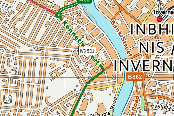 IV3 5DJ map - OS VectorMap District (Ordnance Survey)