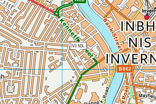 IV3 5DL map - OS VectorMap District (Ordnance Survey)