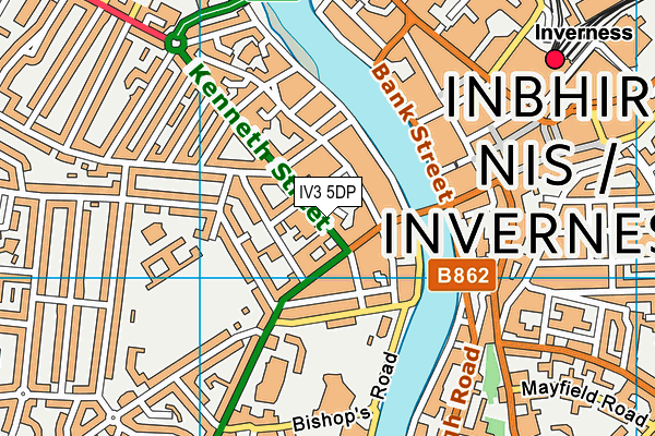 IV3 5DP map - OS VectorMap District (Ordnance Survey)