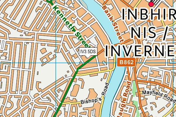 IV3 5DS map - OS VectorMap District (Ordnance Survey)