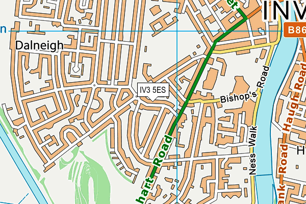 IV3 5ES map - OS VectorMap District (Ordnance Survey)