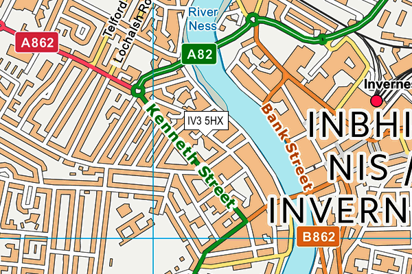 IV3 5HX map - OS VectorMap District (Ordnance Survey)