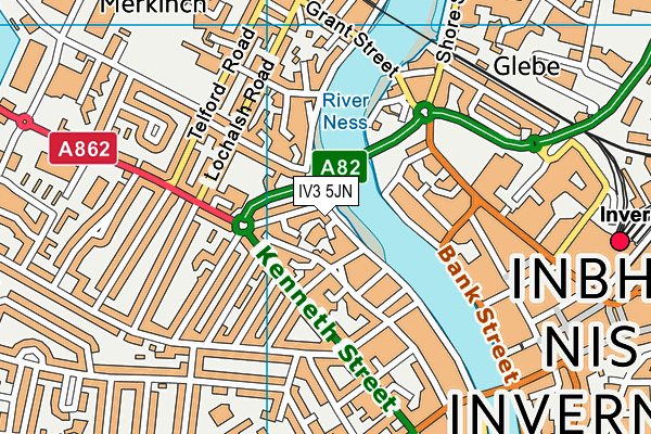 IV3 5JN map - OS VectorMap District (Ordnance Survey)