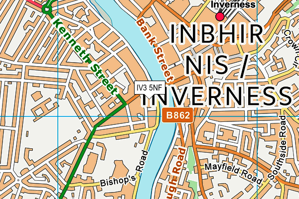 IV3 5NF map - OS VectorMap District (Ordnance Survey)