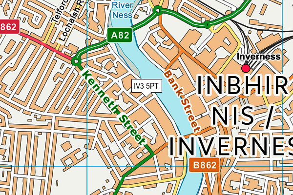 IV3 5PT map - OS VectorMap District (Ordnance Survey)