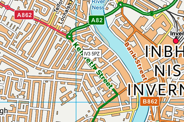 IV3 5PZ map - OS VectorMap District (Ordnance Survey)