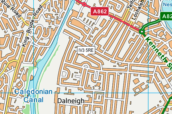 IV3 5RE map - OS VectorMap District (Ordnance Survey)