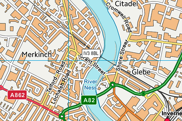 IV3 8BL map - OS VectorMap District (Ordnance Survey)