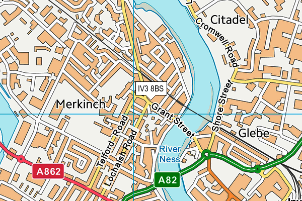 IV3 8BS map - OS VectorMap District (Ordnance Survey)