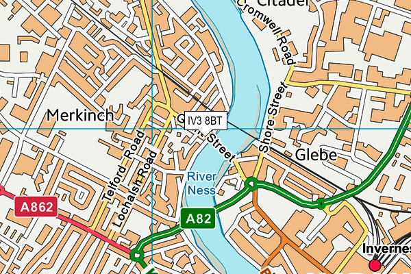 IV3 8BT map - OS VectorMap District (Ordnance Survey)