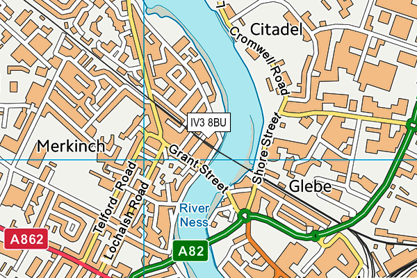 IV3 8BU map - OS VectorMap District (Ordnance Survey)