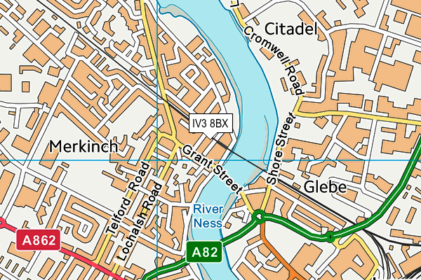 IV3 8BX map - OS VectorMap District (Ordnance Survey)