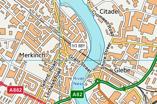 IV3 8BY map - OS VectorMap District (Ordnance Survey)