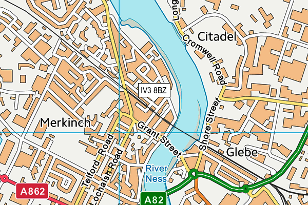 IV3 8BZ map - OS VectorMap District (Ordnance Survey)