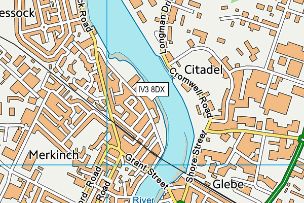 IV3 8DX map - OS VectorMap District (Ordnance Survey)