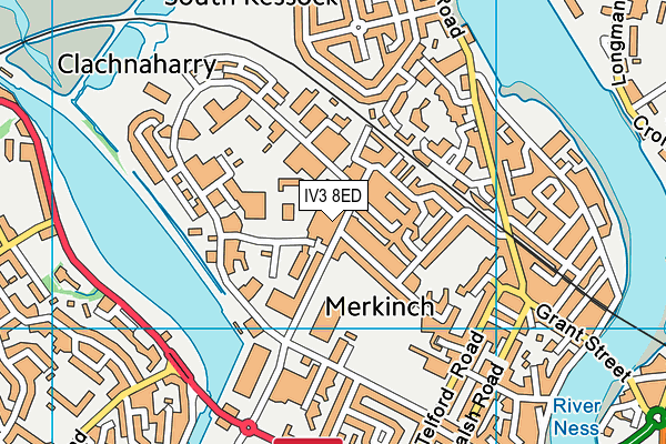 IV3 8ED map - OS VectorMap District (Ordnance Survey)