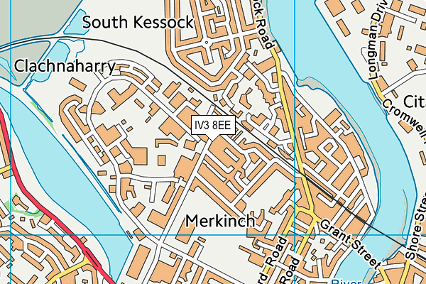 IV3 8EE map - OS VectorMap District (Ordnance Survey)