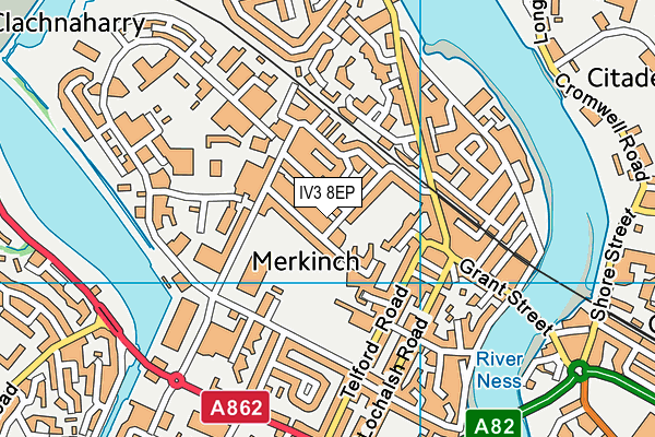 IV3 8EP map - OS VectorMap District (Ordnance Survey)