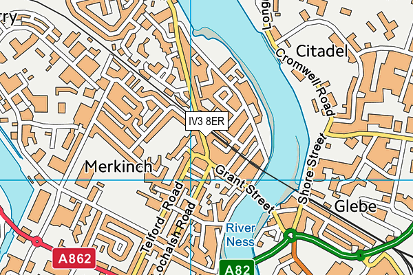 IV3 8ER map - OS VectorMap District (Ordnance Survey)